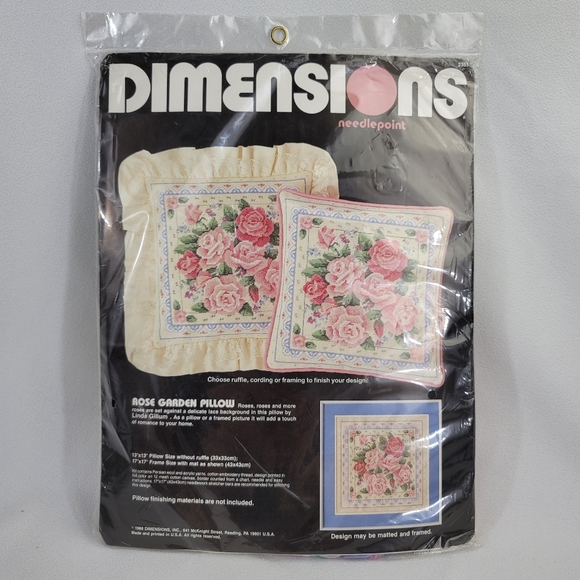 Dimensions Needlepoint Rose Garden Pillow Kit - Picture 1 of 8
